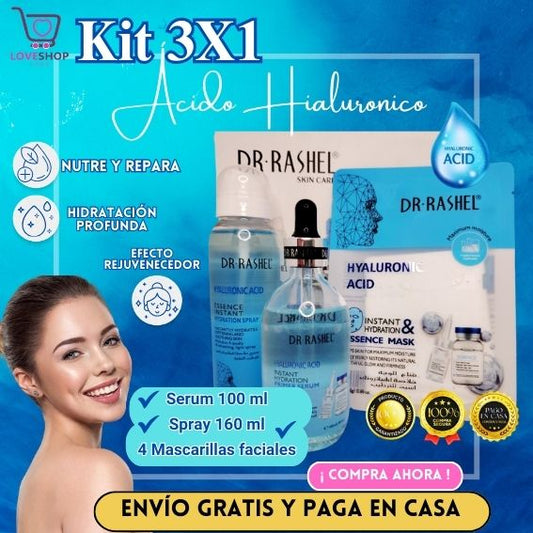 SET DE CUIDADO FACIAL DE ACIDO HIALURONICO DE DR RASHEL