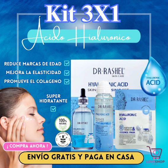 SET DE CUIDADO FACIAL DE ACIDO HIALURONICO DE DR RASHEL