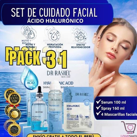 SET DE CUIDADO FACIAL ACIDO HIALURONICO DR RASHEL