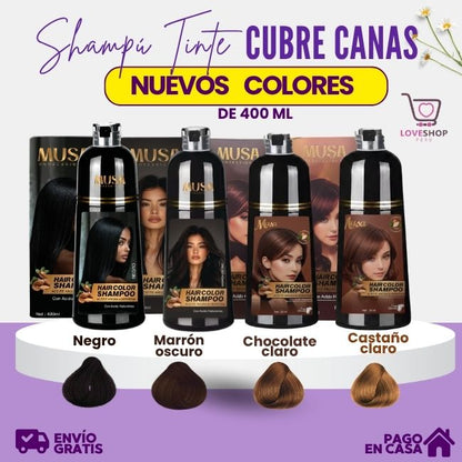 PACK 2 X 1 (SHAMPOO TINTE CUBRE CANAS 400ML + SHAMPOO ROMERO 500ML)