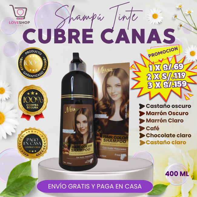 SHAMPU TINTE CUBRE CANA DE 400ML