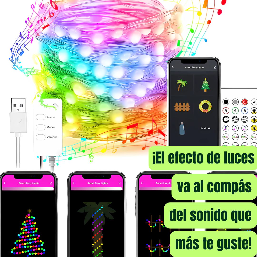 🎄🎄LUCES NAVIDEÑAS SMART CON CONTROL REMOTO + BLUETOOH🌟🌟